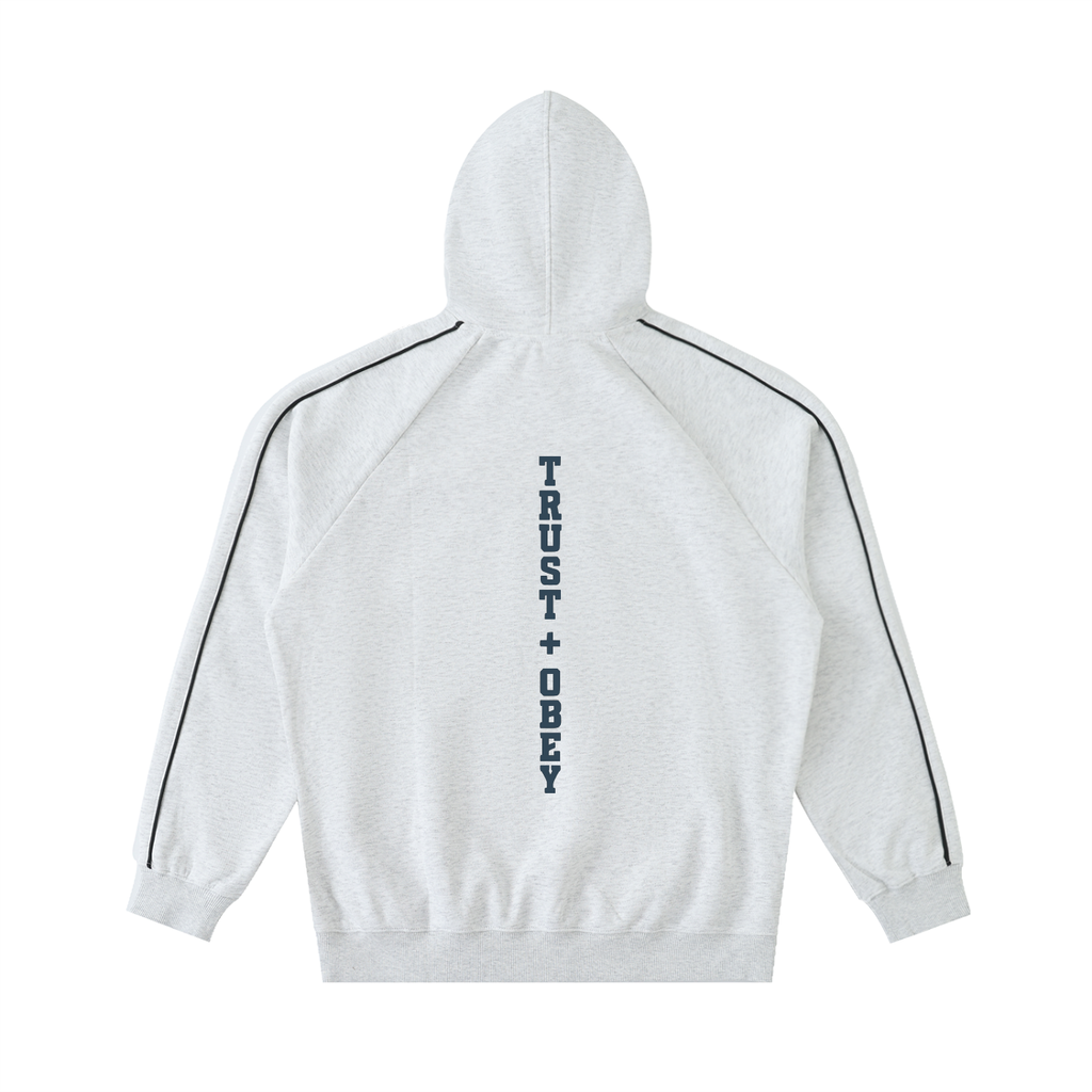 Varsity Contrast Piping Raglan Hoodie (Unisex)