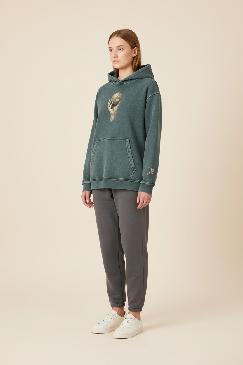 In His Hands Snow Hoodie (Oversized / Unisex)