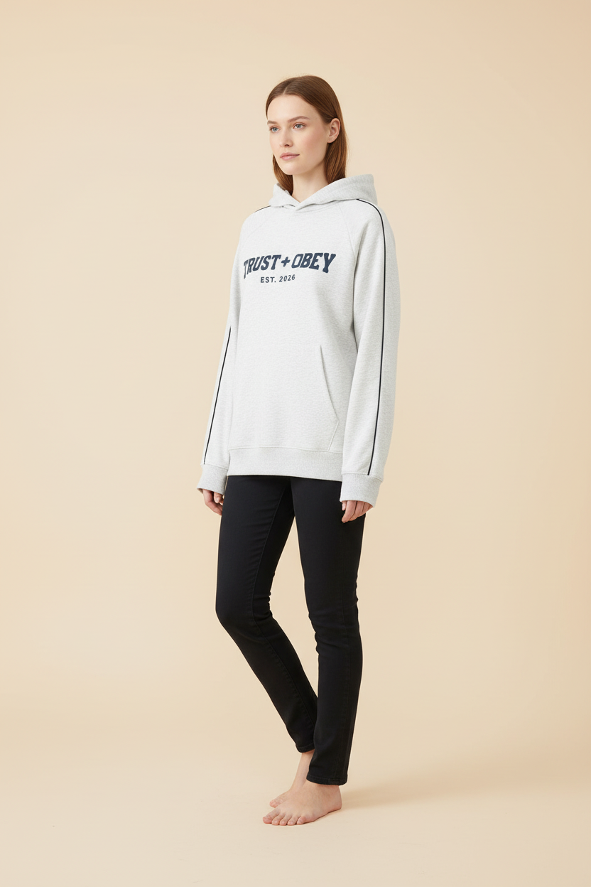 Varsity Contrast Piping Raglan Hoodie (Unisex)