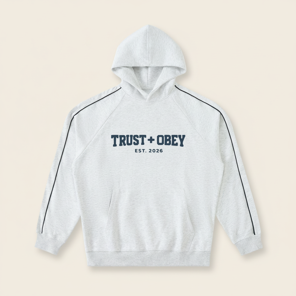 Varsity Contrast Piping Raglan Hoodie (Unisex)