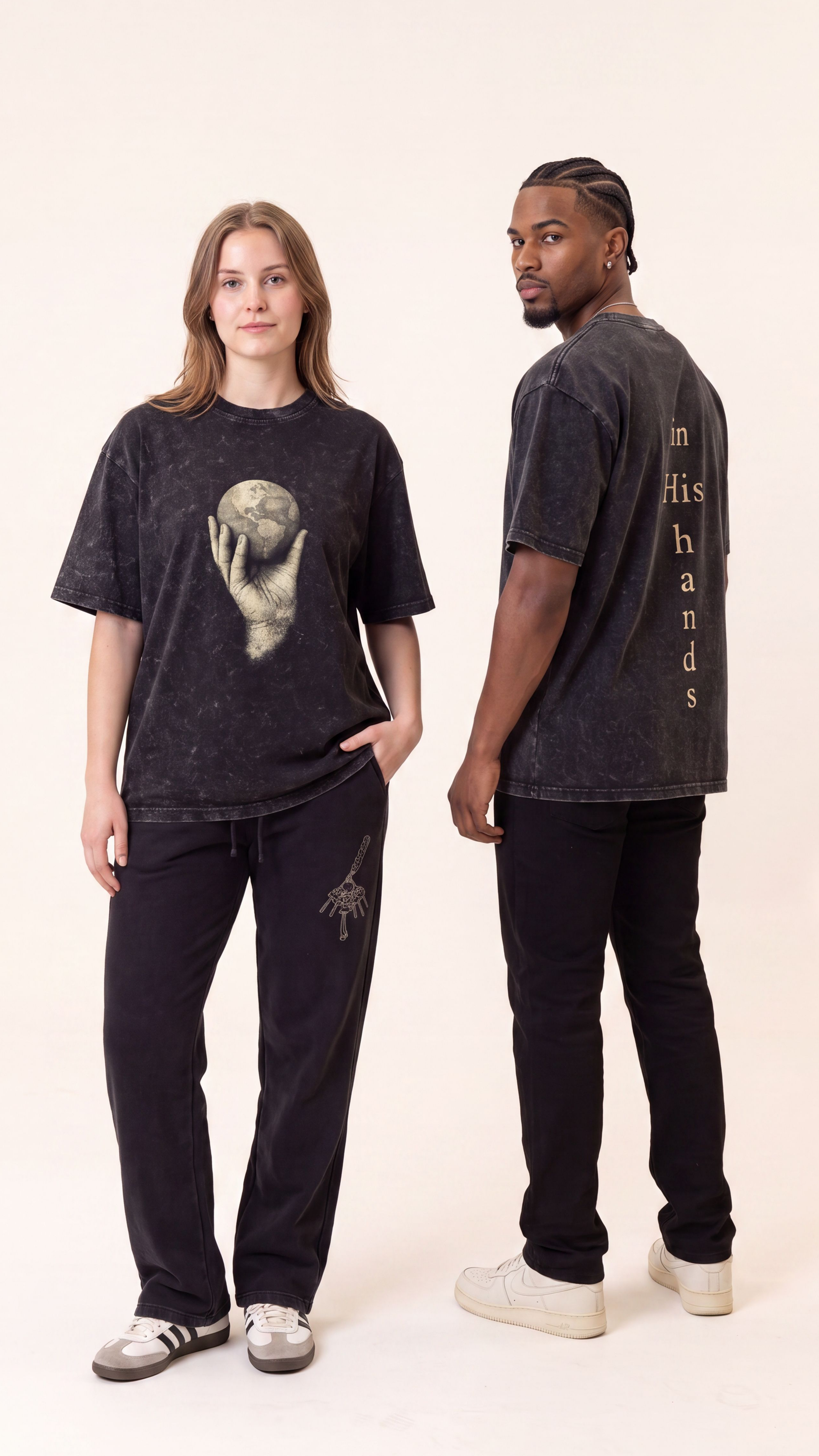 In His Hands Vintage Style Tee (Oversized / Unisex)