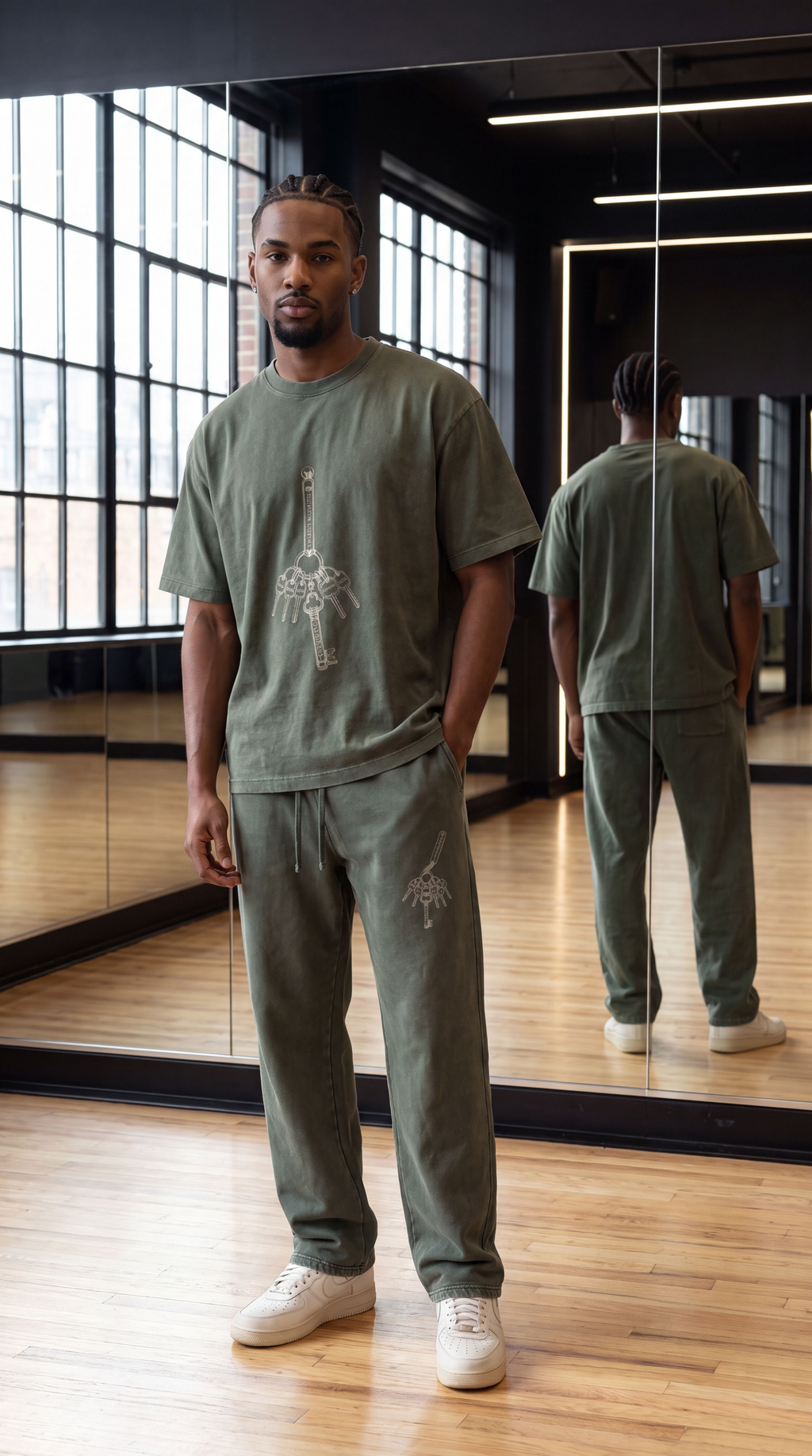 Master Key Vintage Wash Loose Sweatpants (Unisex|Oversized)