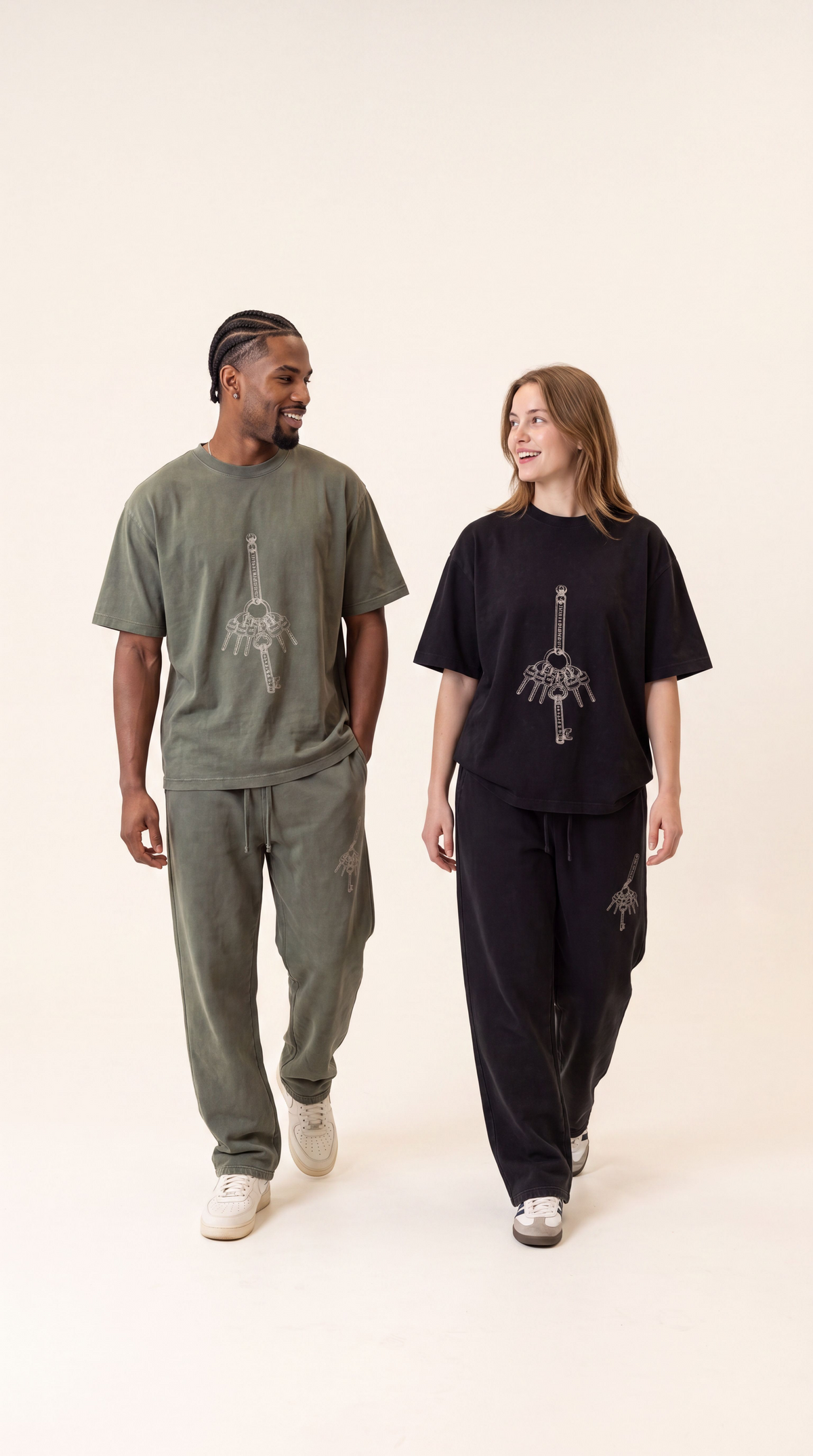 Master Key Vintage Wash Loose Sweatpants (Unisex|Oversized)
