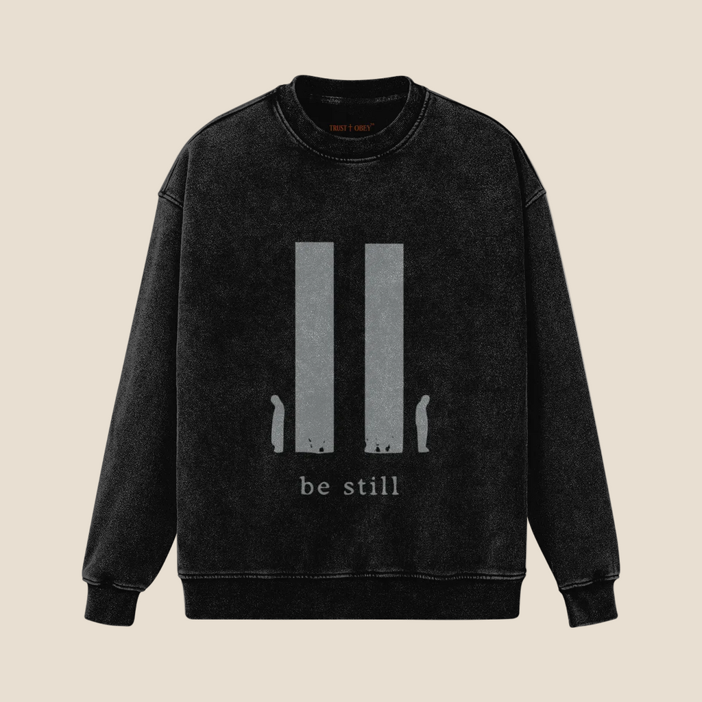 Be Still Embroidered Insignia Vintage Inspired Sweatshirt (Oversized / Unisex)