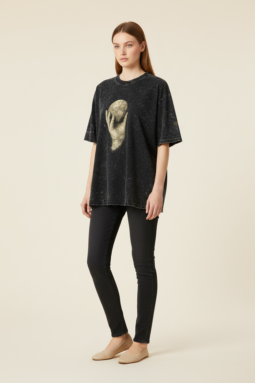 In His Hands Vintage Style Tee (Oversized / Unisex)
