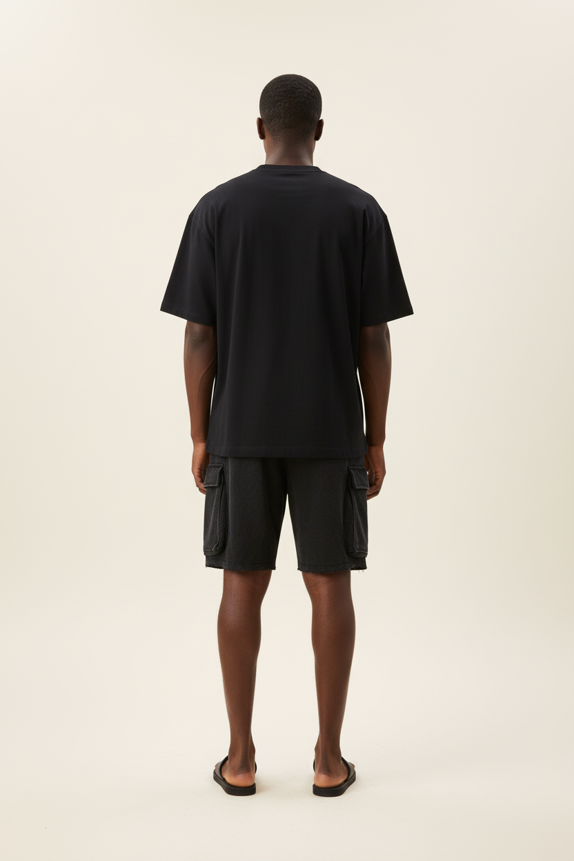 The Insignia Embroided Insignia Black Cargo Shorts